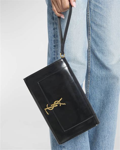 ysl cassandra clutch|Saint Laurent Cassandra YSL Flap Leather Wristlet.